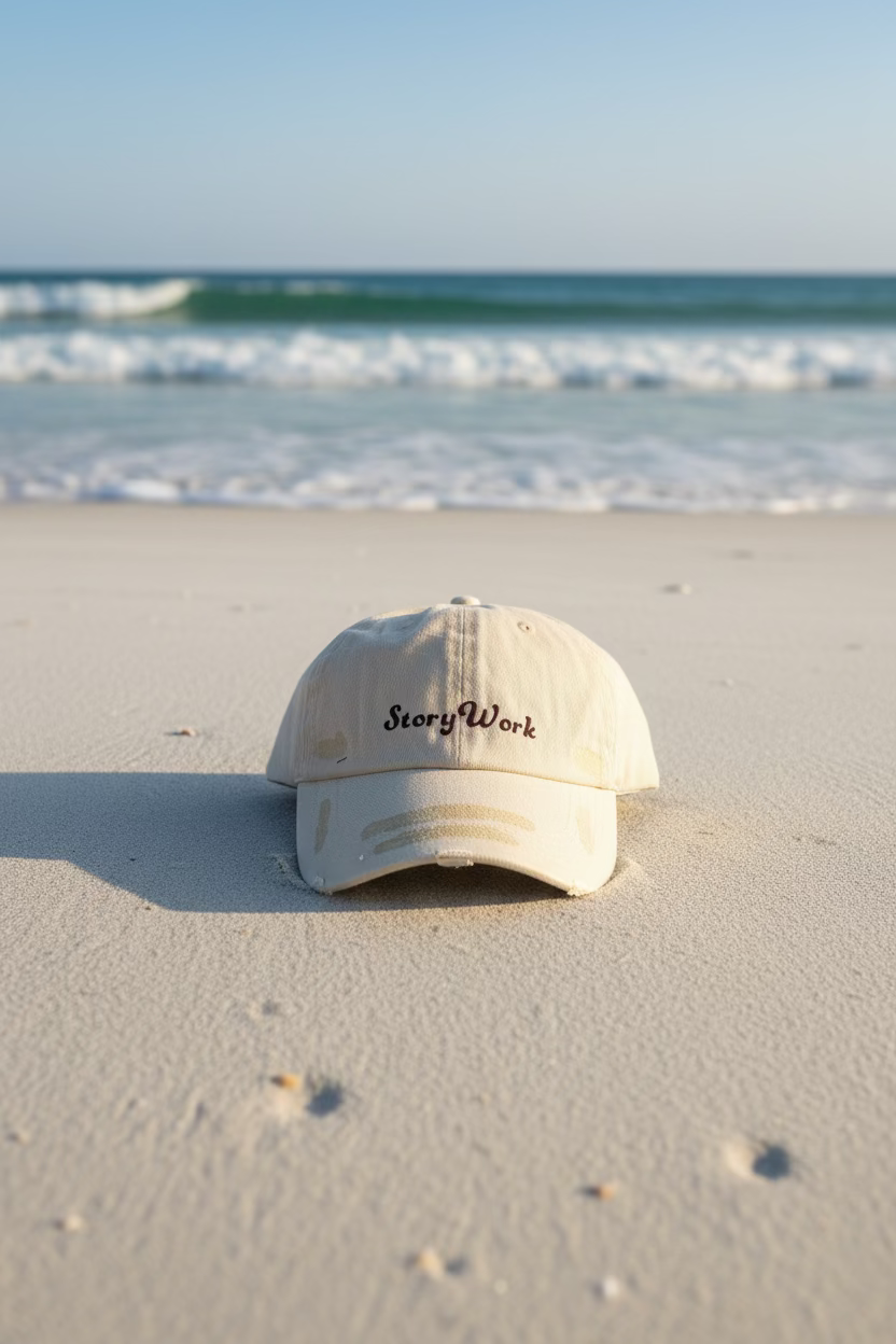Held by Jesus or StoryWork Beige Hat