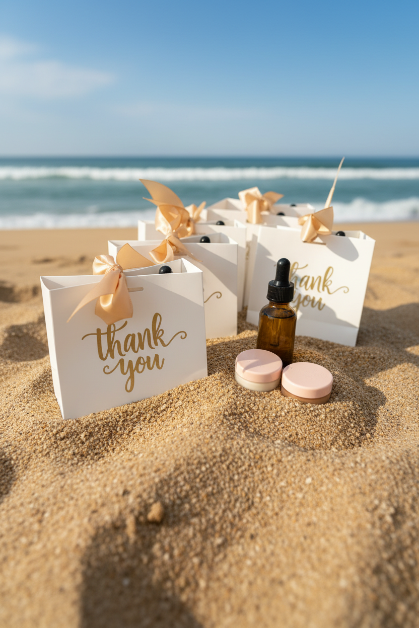 Seasons Party Favors on Snow Background